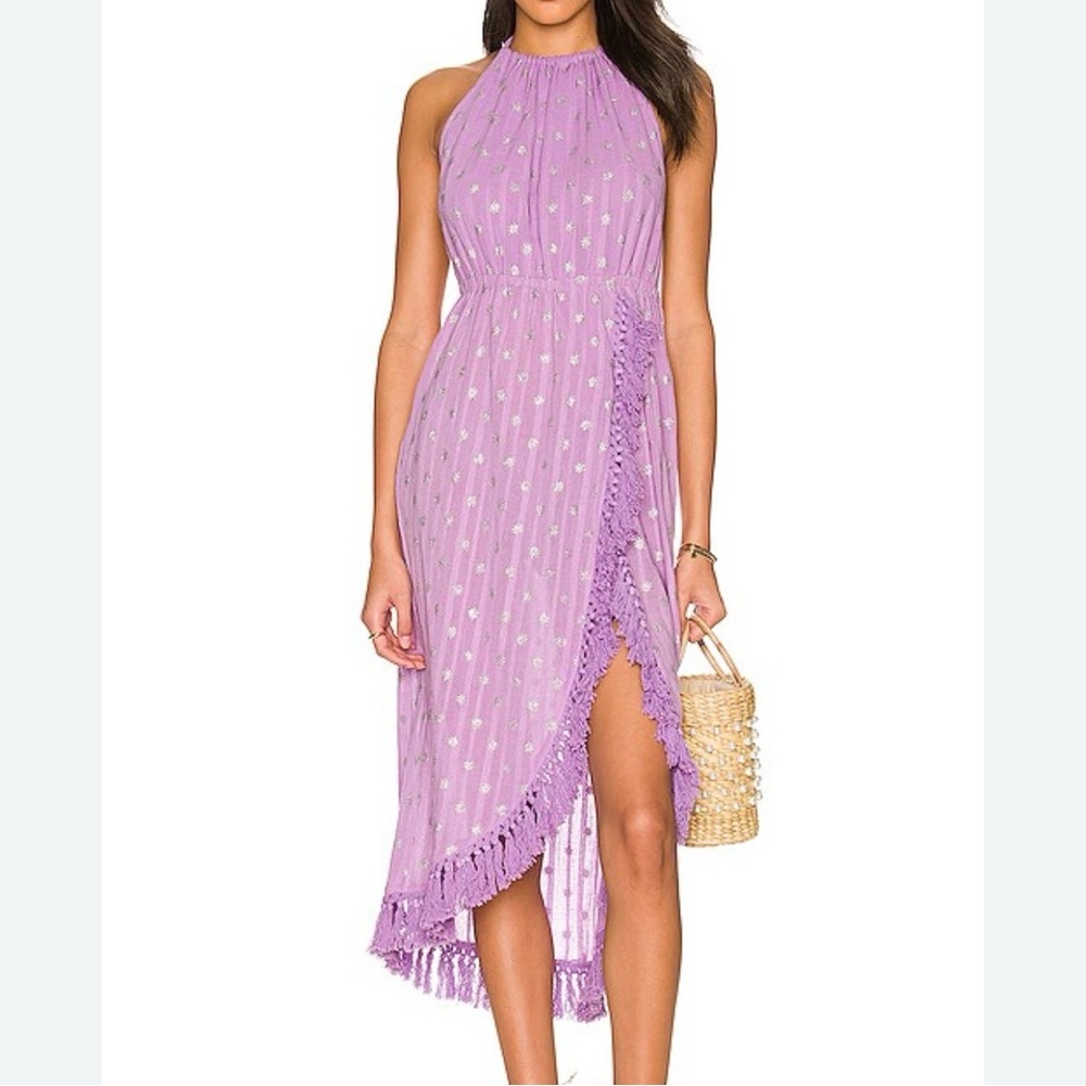 Sundress Adela Dress Dubai Lavender
Halterneck tie closure with beaded tassel